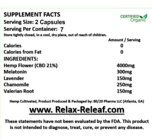 CBD Herbal Vegan Capsules Supplement Facts Suwanee, GA